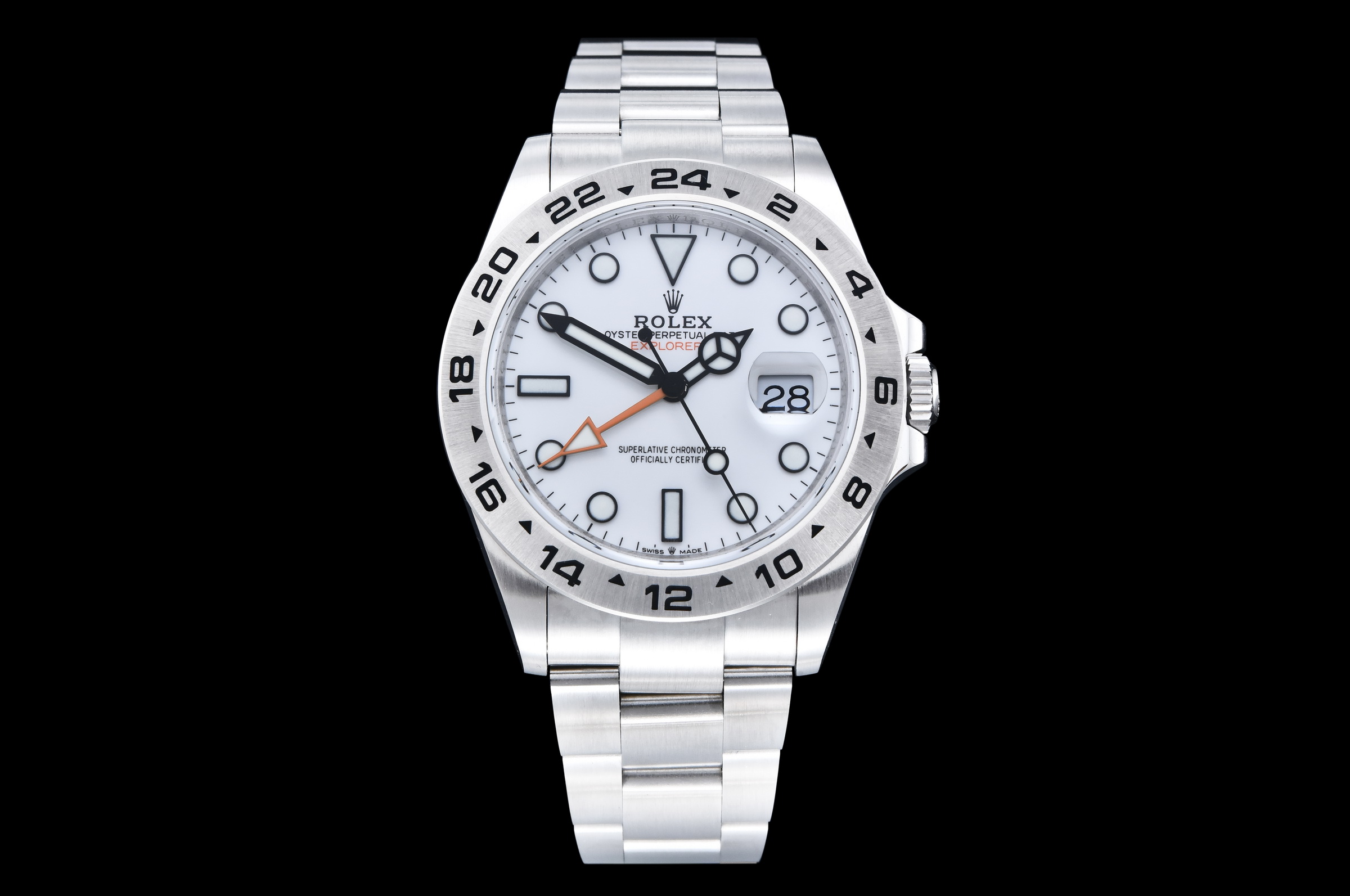 Explorer II 42mm 226570 904L SS ARF 1:1 Best Edition White Dial on Bracelet SH3285 CHS