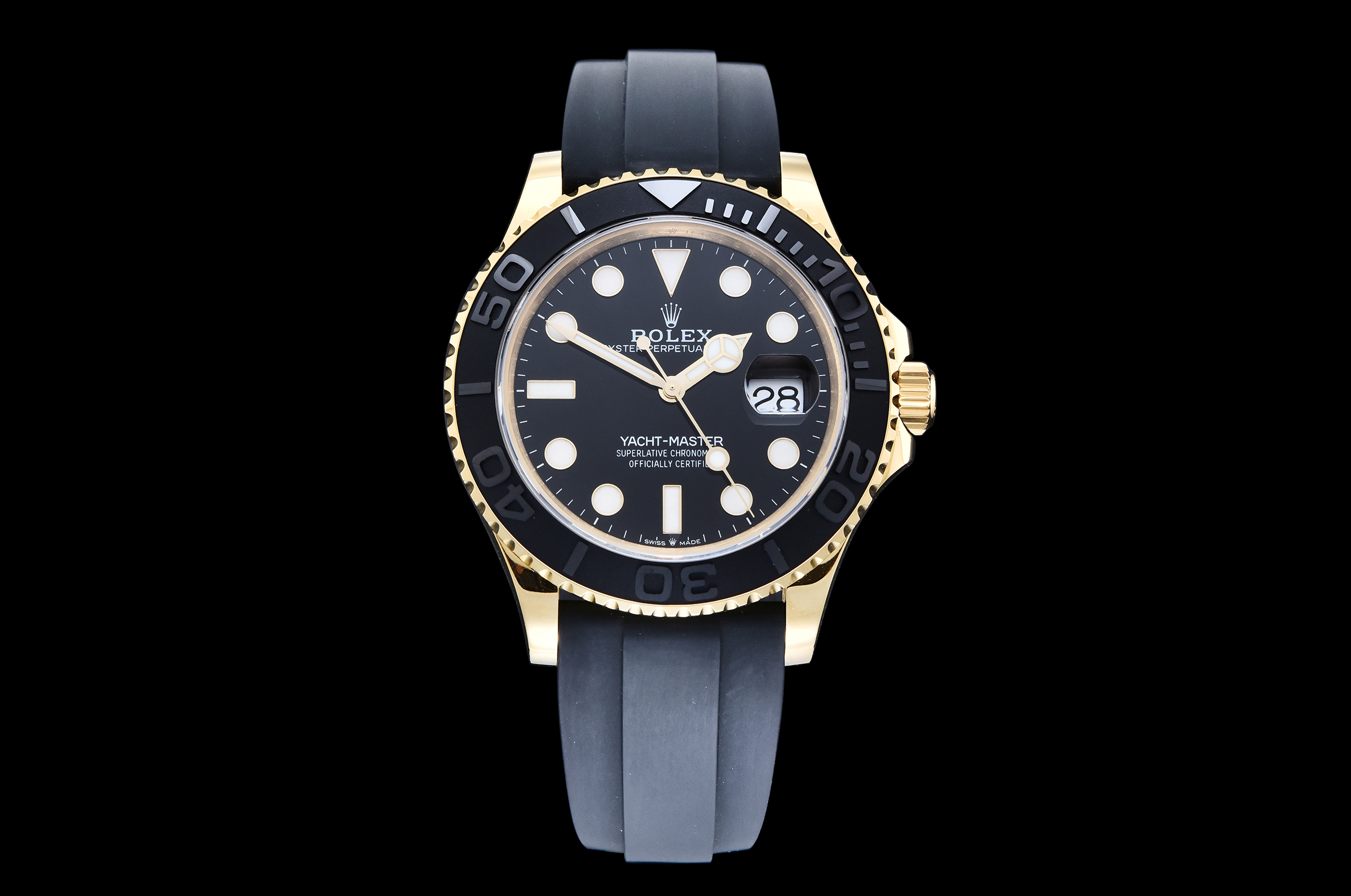 Yacht-Master 226658 Gain Weight QF 1:1 Best Edition Black Dial On Oysterflex Strap VR3235
