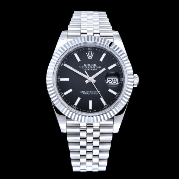 DateJust 41mm 126334 904 SS QF V2 1:1 Best Edition Black Dial Stick Marker On Jubilee Bracelet SH3235