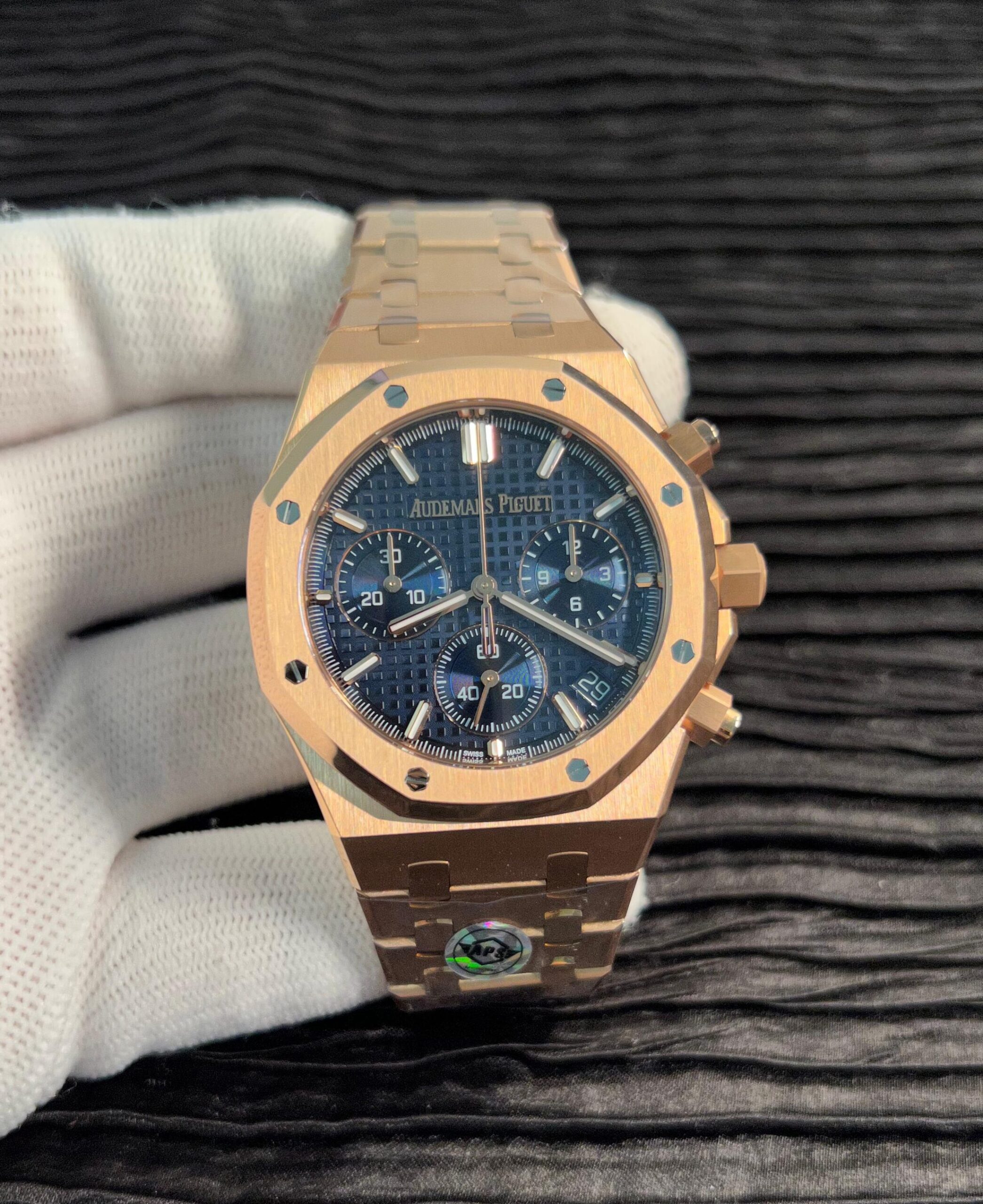 Royal Oak Chrono 26240OR RG V2 APSF 1:1 Best Edition Blue Dial on RG Bracelet SA4401 Super Clone (Free Sprung)