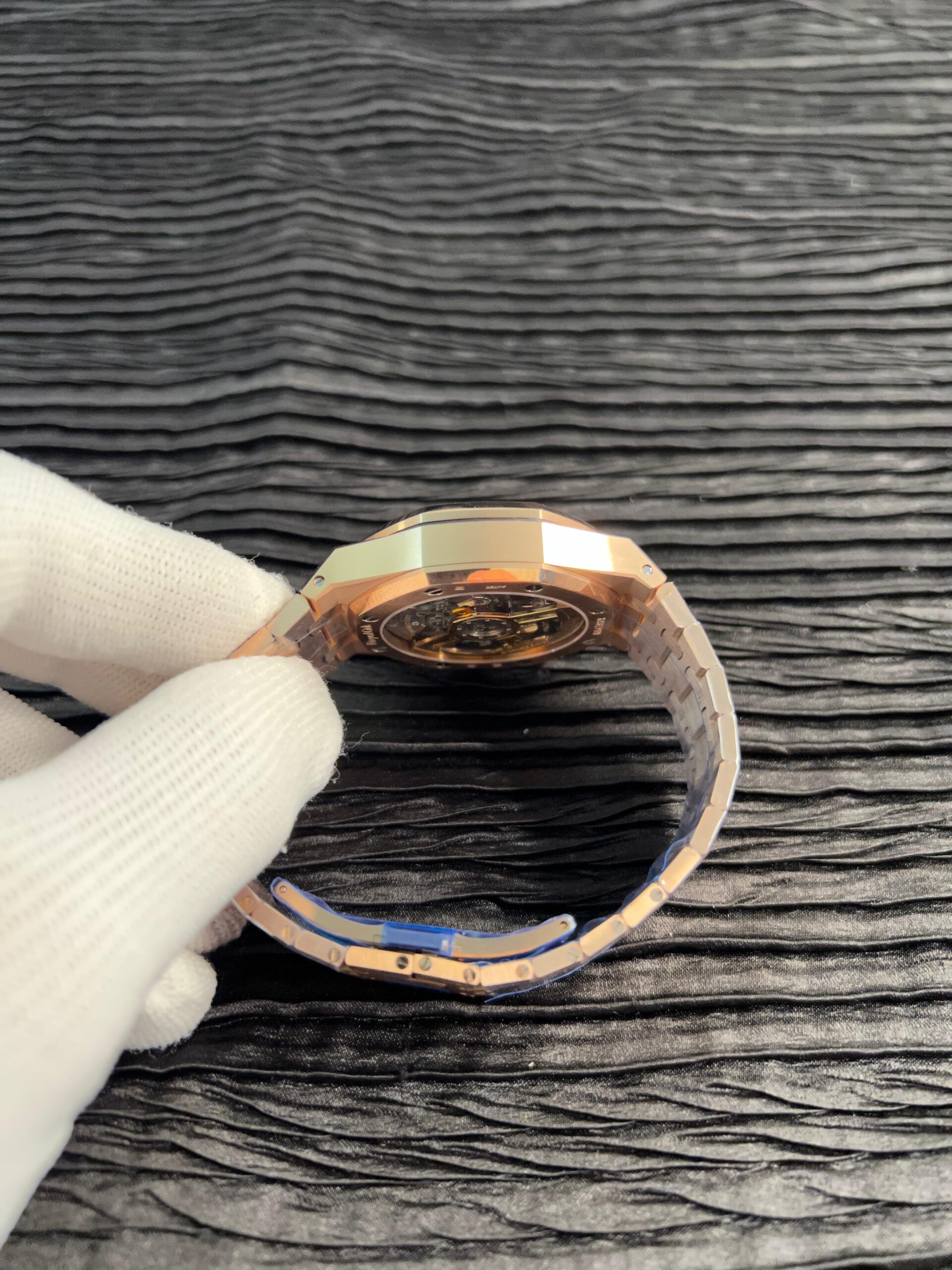 Royal Oak Chrono 26240OR RG V2 APSF 1:1 Best Edition Blue Dial on RG Bracelet SA4401 Super Clone (Free Sprung) - Image 5