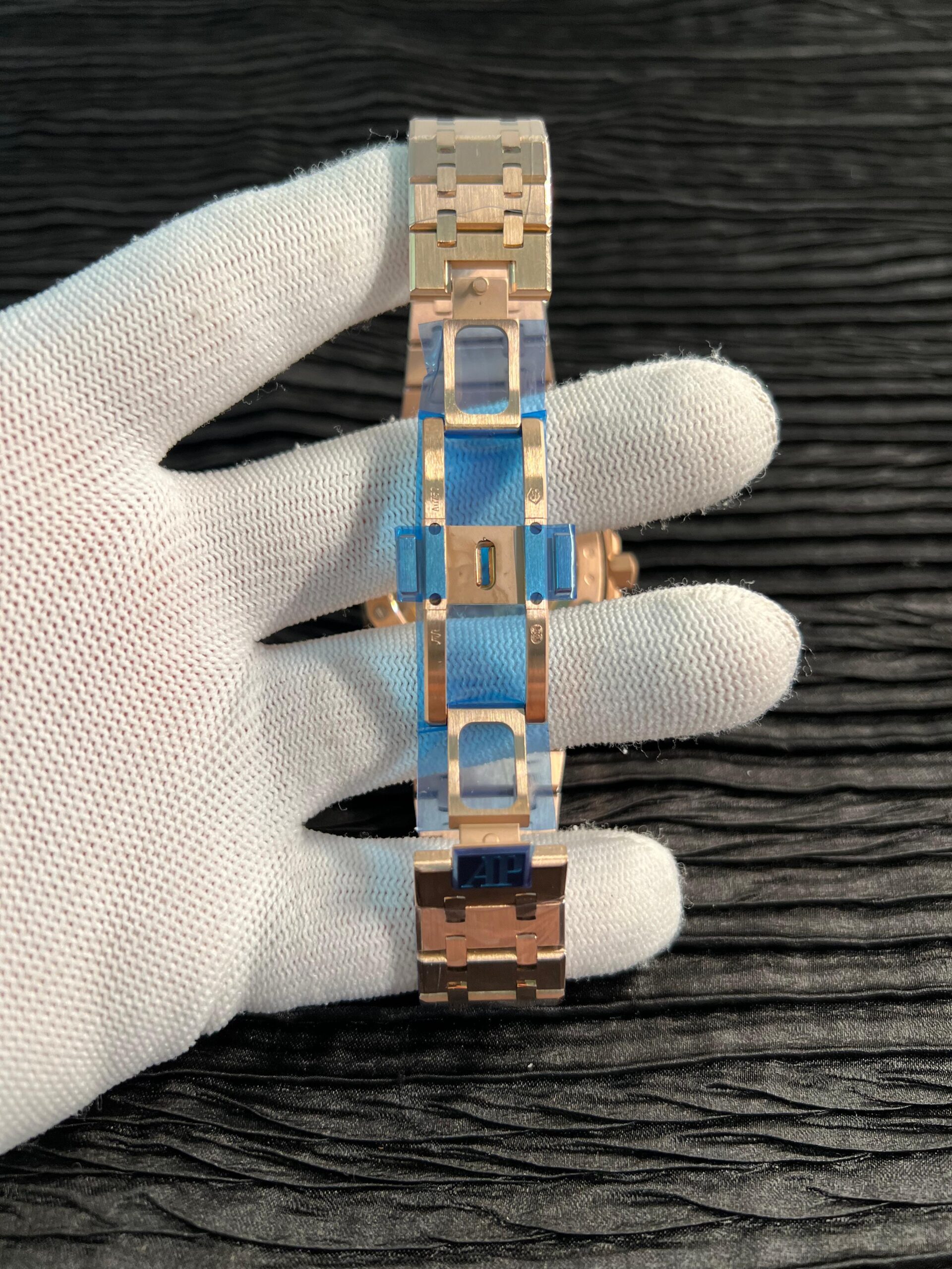 Royal Oak Chrono 26240OR RG V2 APSF 1:1 Best Edition Blue Dial on RG Bracelet SA4401 Super Clone (Free Sprung) - Image 7