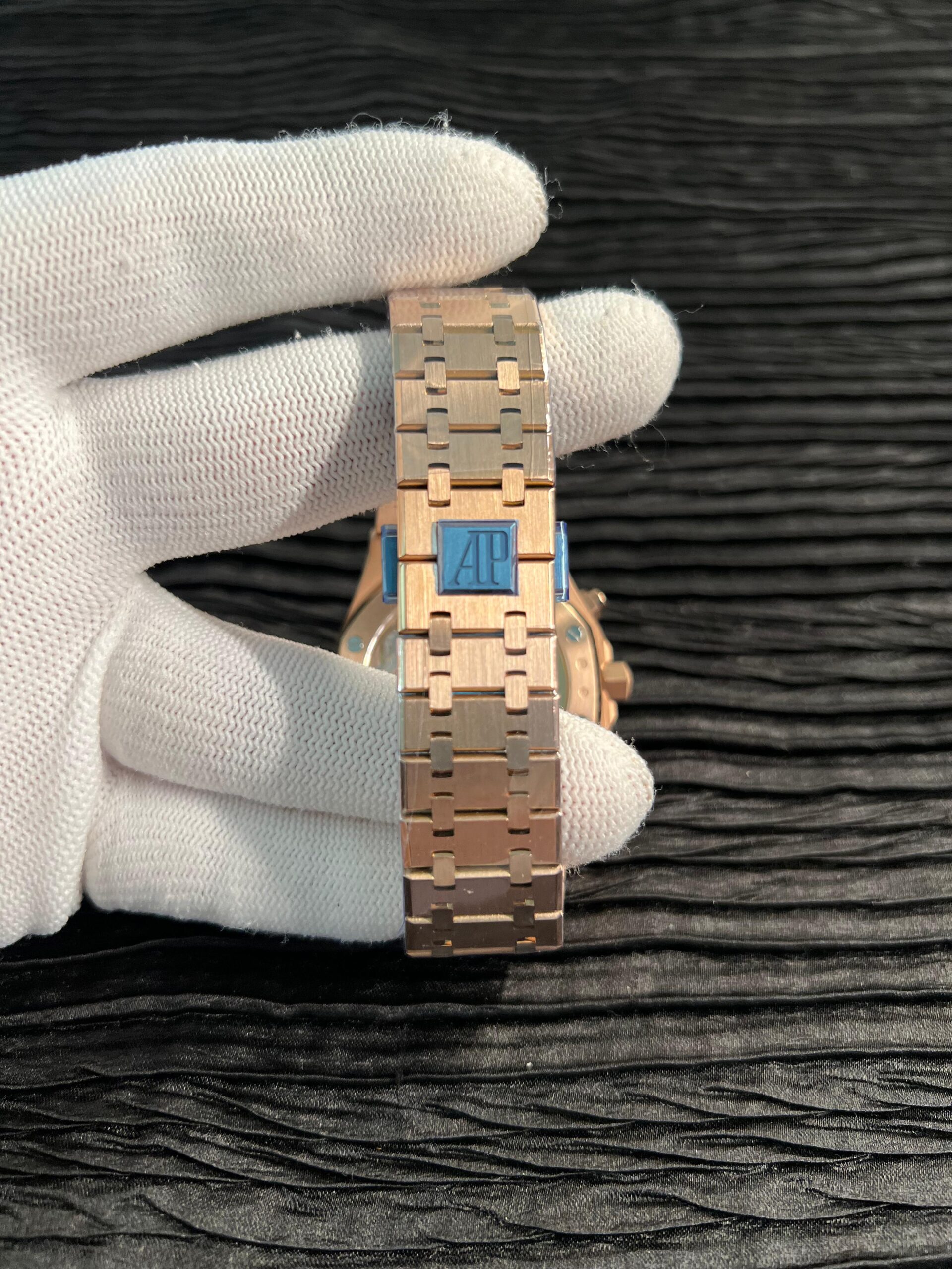 Royal Oak Chrono 26240OR RG V2 APSF 1:1 Best Edition Blue Dial on RG Bracelet SA4401 Super Clone (Free Sprung) - Image 8