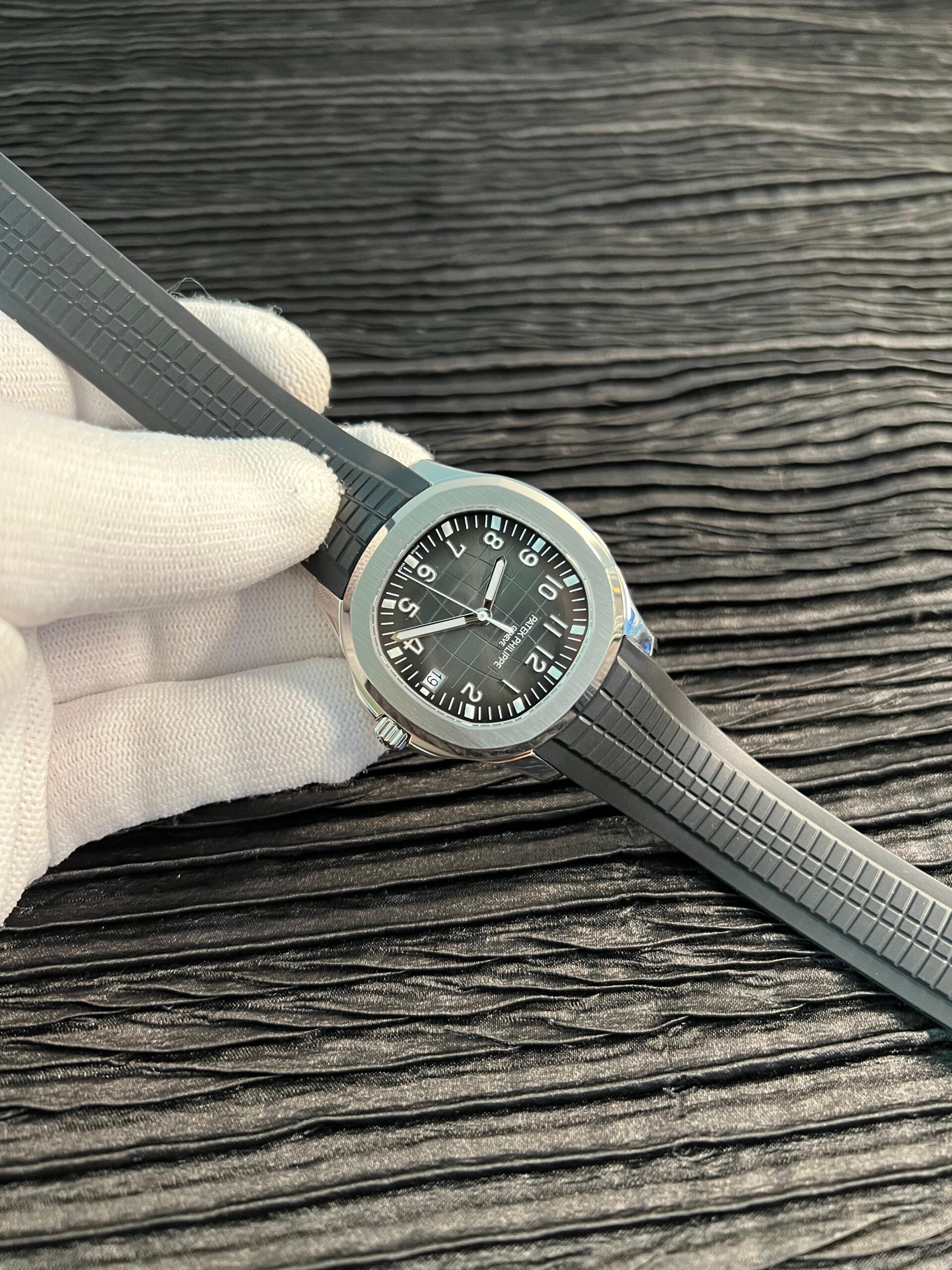 Aquanaut 5167 SS 3KF Best Edition Gray Dial on Black Rubber Strap A324 Super Clone V2 - Image 3