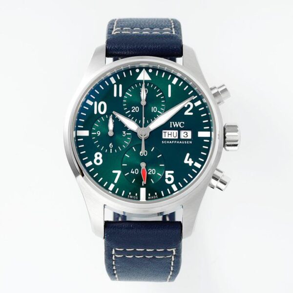 Pilot Watch  IW388103 SS APSF 1:1 Best Edition Green Dial On Blue Leather Strap A69385