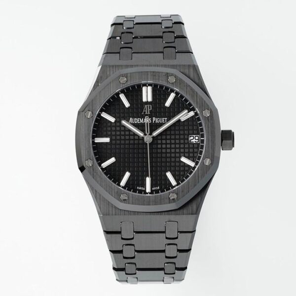 Royal Oak 15500 Black Ceramic APSF 1:1 Best Edition Black Dial on Black Ceramic Bracelet SA4302 Super Clone