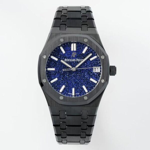 Royal Oak 15500 Black Ceramic APSF 1:1 Best Edition Blue Starry Dial On Black Ceramic Bracelet SA4302 Super Clone