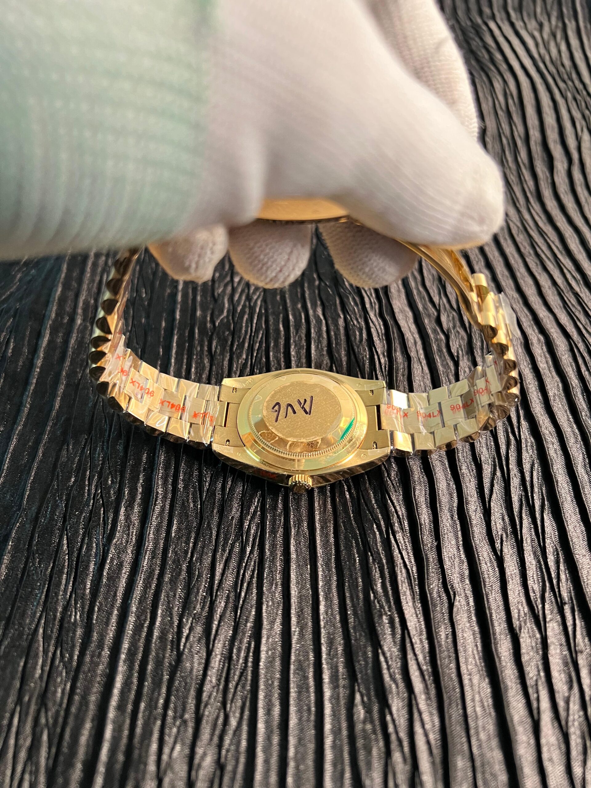 Day Date 128238 Gain Weight YG QF 1:1 Best Edition Gold Dial Roman Markers on YG President Bracelet - Image 6