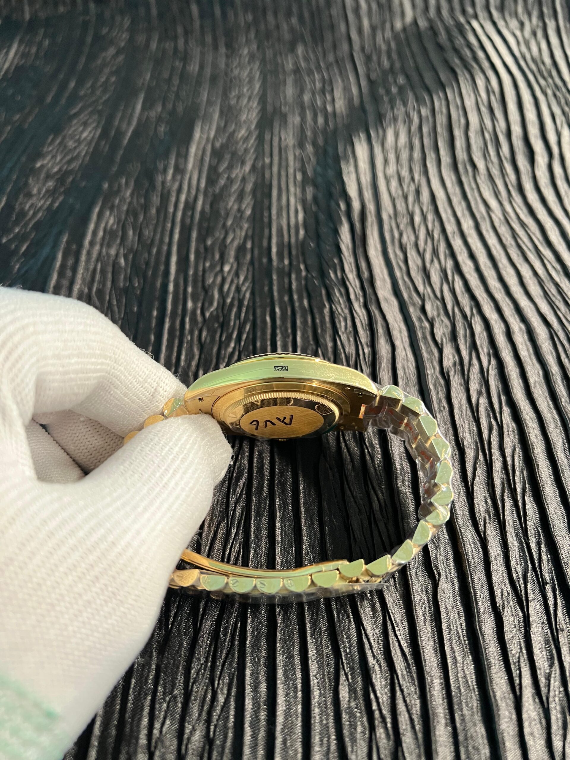 Day Date 128238 Gain Weight YG QF 1:1 Best Edition Gold Dial Roman Markers on YG President Bracelet - Image 5