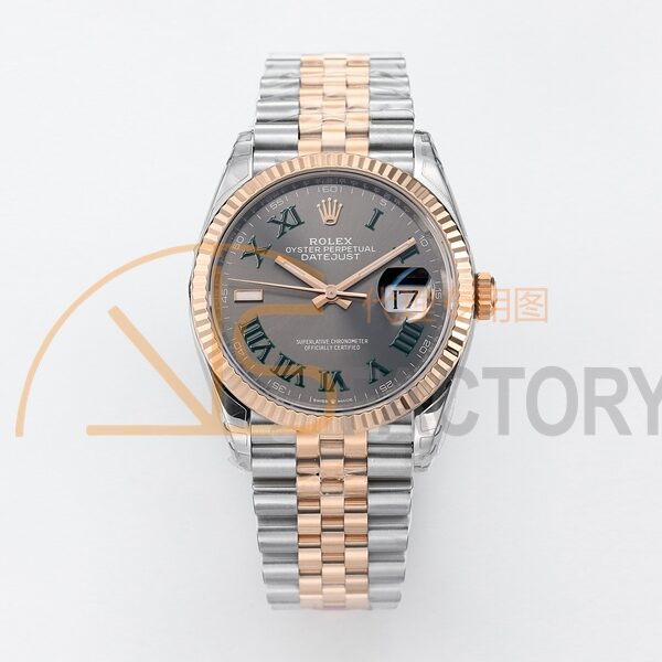 DateJust 36 126231 904L SS/RG VSF 1:1 Best Edition Gray Dial Roman Markers on Jubilee Bracelet VS3235