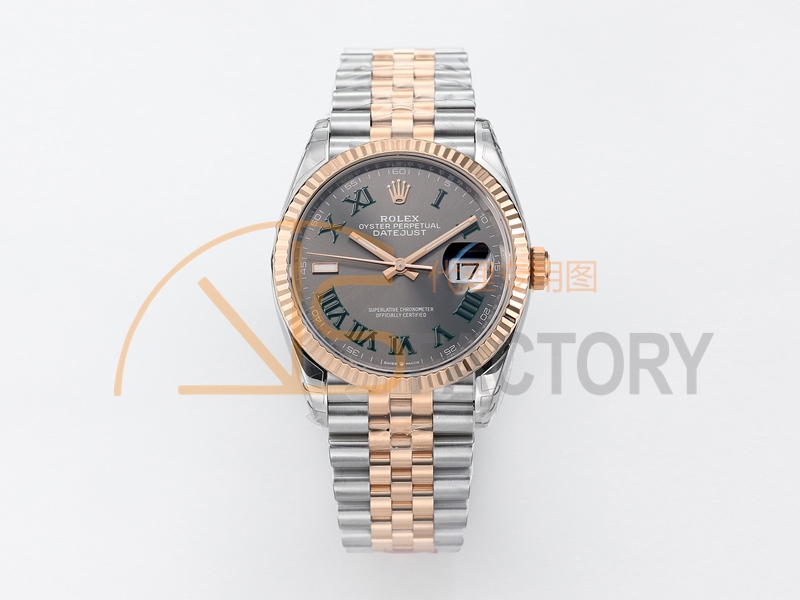 DateJust 36 126231 904L SS/RG VSF 1:1 Best Edition Gray Dial Roman Markers on Jubilee Bracelet VS3235