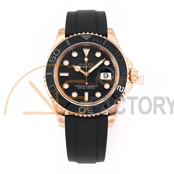 Yacht-Master 126655 RG VSF 1:1 Best Edition Black Ceramic Bezel on Oysterflex Rubber Strap VS3235