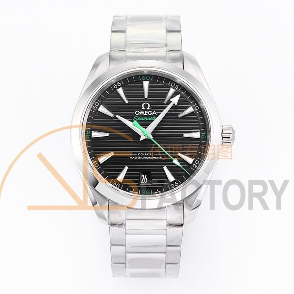 Aqua Terra 150M Master Chronometers VSF 1:1 Best Edition Black Dial Green second hand on SS Bracelet A8900 Super Clone