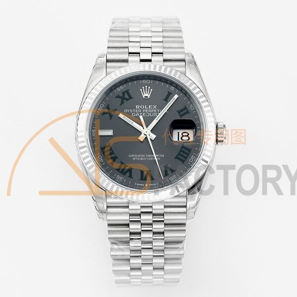 DateJust 36 SS 126234 VSF 1:1 Best Edition 904L Steel Gray Dial Roman Markers on Jubilee Bracelet VS3235