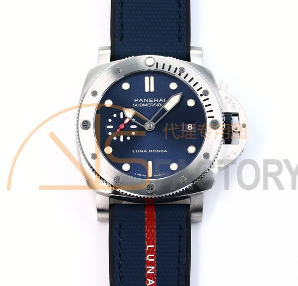 PAM1391 Submersible 44mm VSF 1:1 Best Edition Blue Dial on Blue Kevlar Composite Strap P900