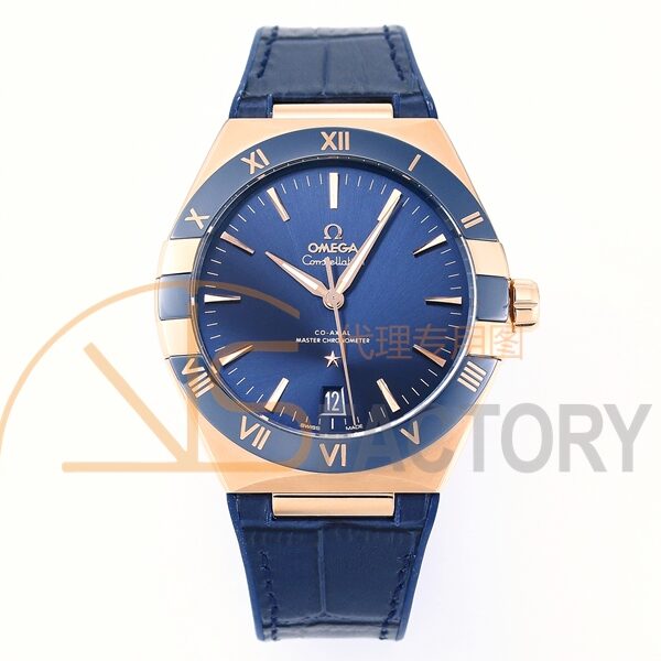 Constellation 41mm Blue Ceramic Bezel RG VSF 1:1 Best Edition Blue Dial on Blue Gummy Strap A8900