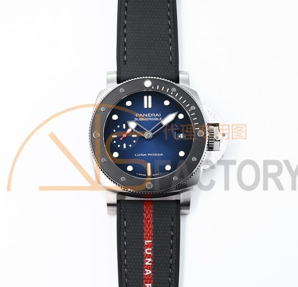 PAM1565 Luna Rossa Submersible 42mm VSF 1:1 Best Edition Blue Dial On Blue Fabric Strap P900