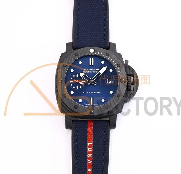 PAM1563 Luna Rossa Submersible 42mm Carbotech VSF 1:1 Best Edition Blue Dial On Blue Fabric Strap P900