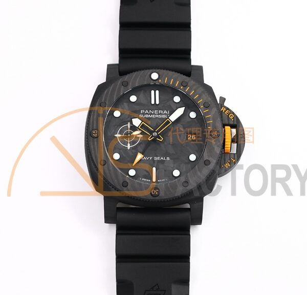 PAM1324 Carbotech 44mm GMT VSF 1:1 Best Edition Carbon Dial on Black Rubber Strap P.9011