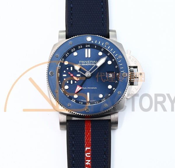 PAM1507 Submersible GMT Luna Rossa 42mm VSF 1:1 Best Edition on Blue Nylon Strap P900