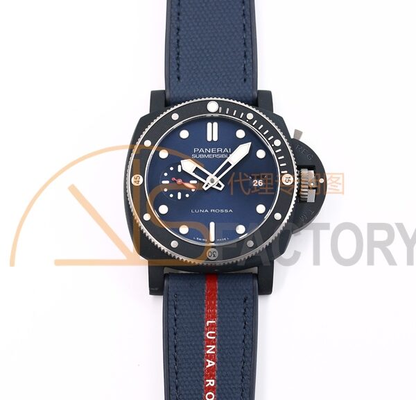 PAM1466 Luna Rossa Submersible 44mm Ceramic VSF 1:1 Best Edition Blue Dial On Blue Fabric Strap P900
