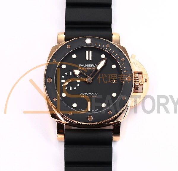 PAM2164 Luminor Submersible 42mm RG VSF 1:1 Best Edition on Black Rubber Strap Asian P900