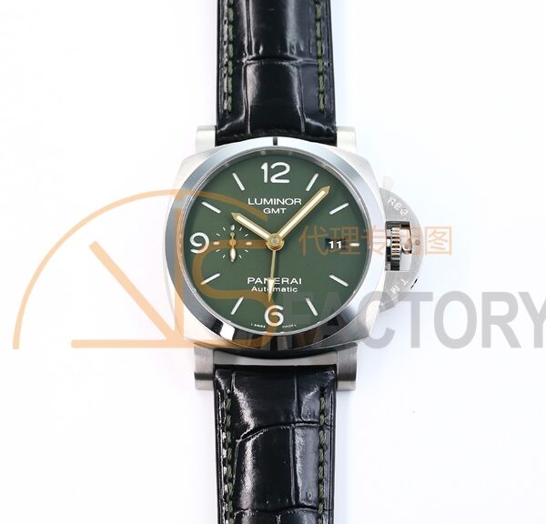 PAM1056 V GMT VSF 1:1 Best Edition Green Dial on Black Leather Strap P.9011 Super Clone