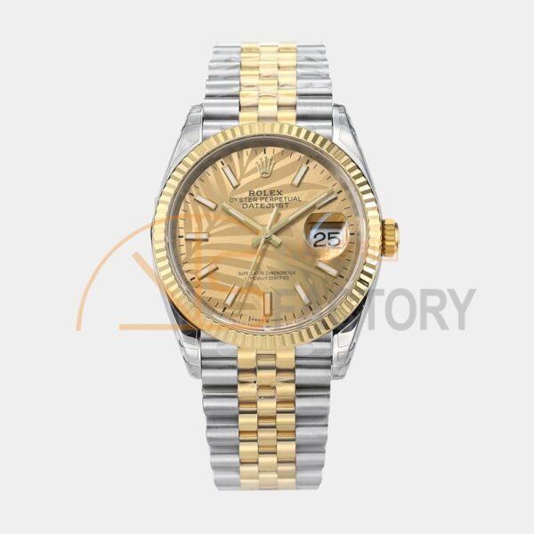 DateJust 126233 904L SS/YG VSF 1:1 Best Edition Gold Leaves Dial Sticks Markers on Jubilee SS/YG Bracelet