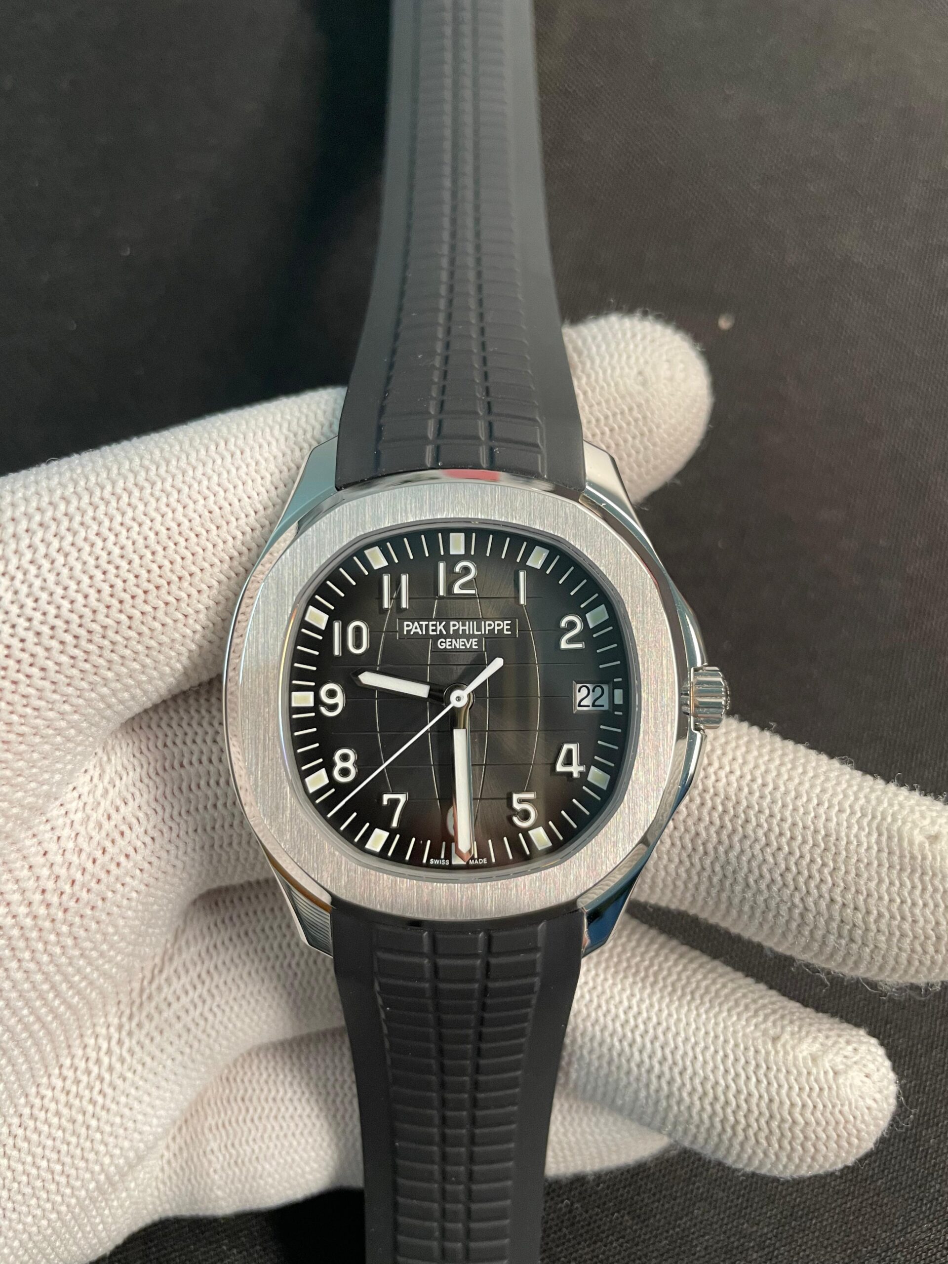 Aquanaut 5168G 42mm Gain Weight SS DDF 1:1 Best Edition Black Dial On Black Rubber Strap Super Clone DD330