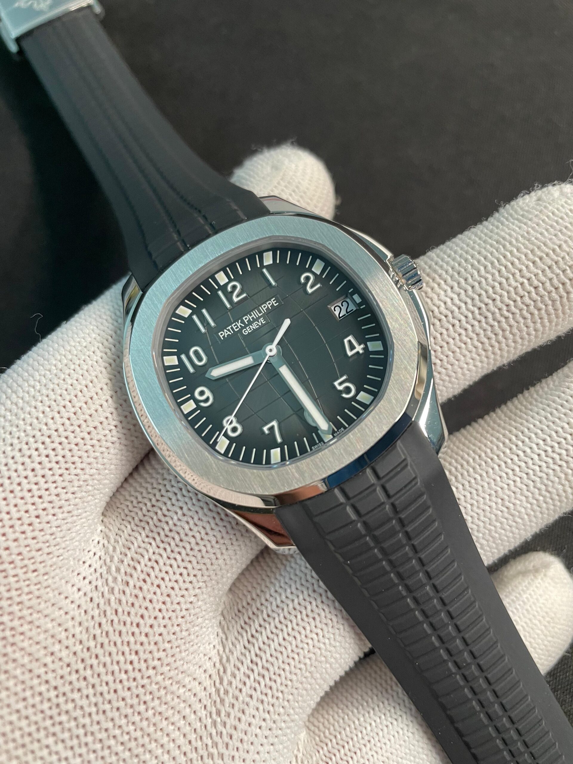 Aquanaut 5168G 42mm Gain Weight SS DDF 1:1 Best Edition Black Dial On Black Rubber Strap Super Clone DD330 - Image 3