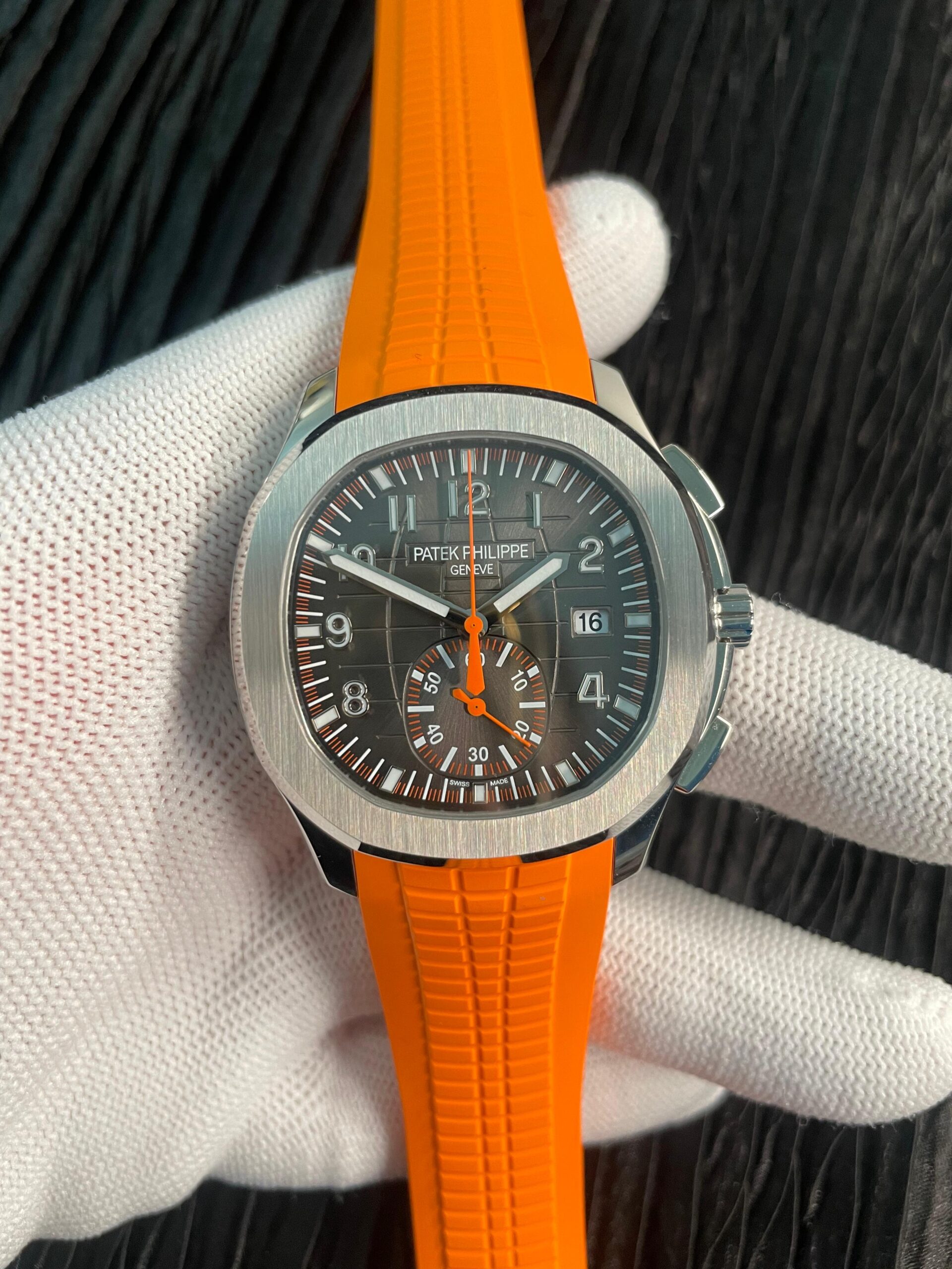 Aquanaut 5968 SS P1F Best Edition Gray Dial On Orange Rubber Strap A520
