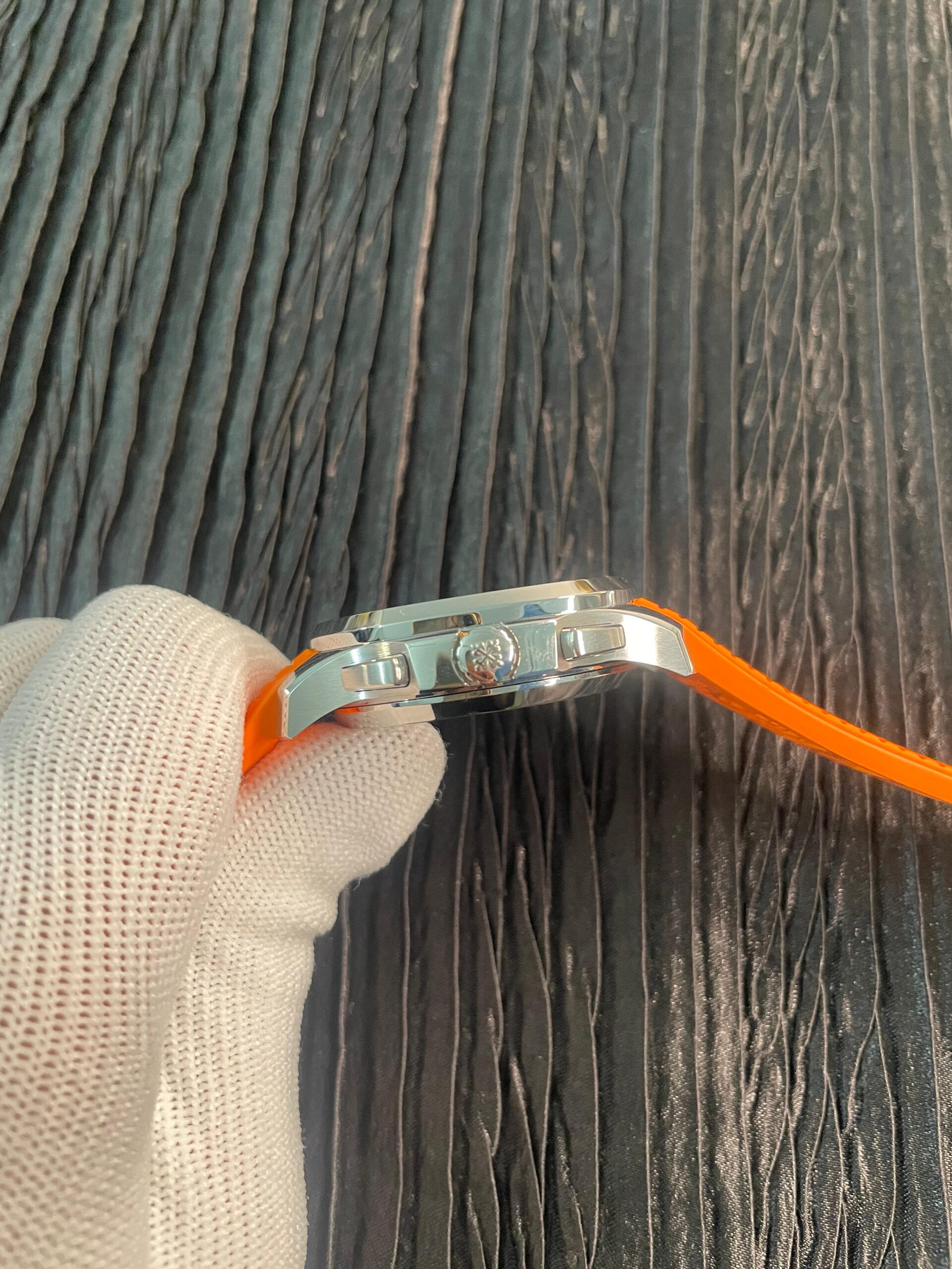 Aquanaut 5968 SS P1F Best Edition Gray Dial On Orange Rubber Strap A520 - Image 5