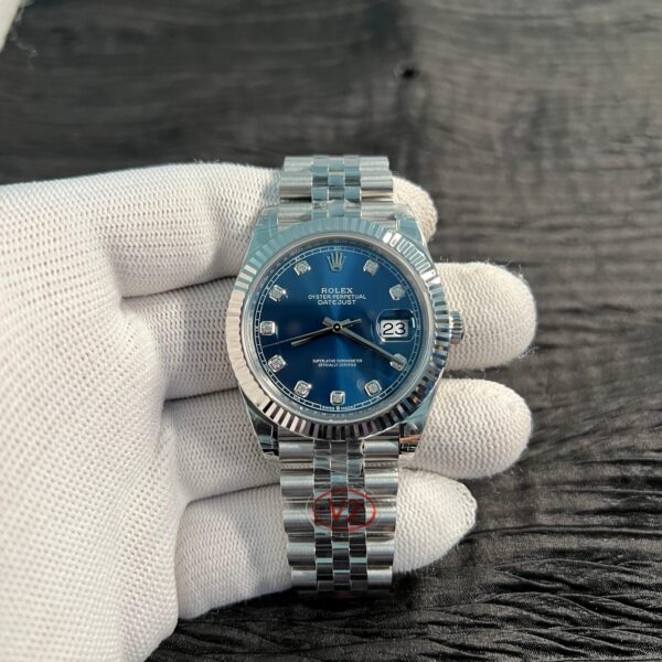 Date 126334 Diamond Bezel 904L SS VSF V2 1:1 Best Edition Blue Dial Diamond Marker On Jubilee Bracelet VS3235