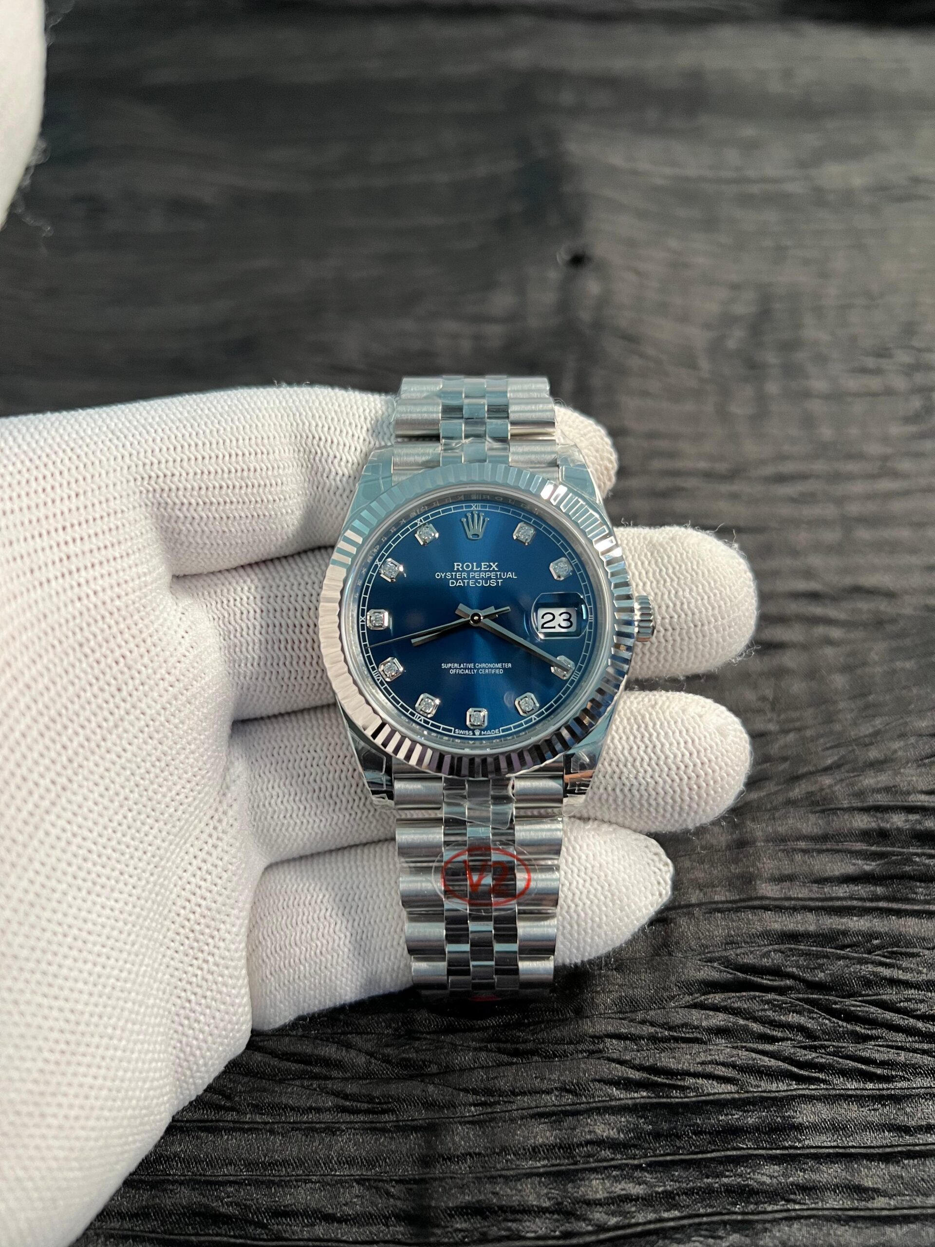 Date 126334 Diamond Bezel 904L SS VSF V2 1:1 Best Edition Blue Dial Diamond Marker On Jubilee Bracelet VS3235