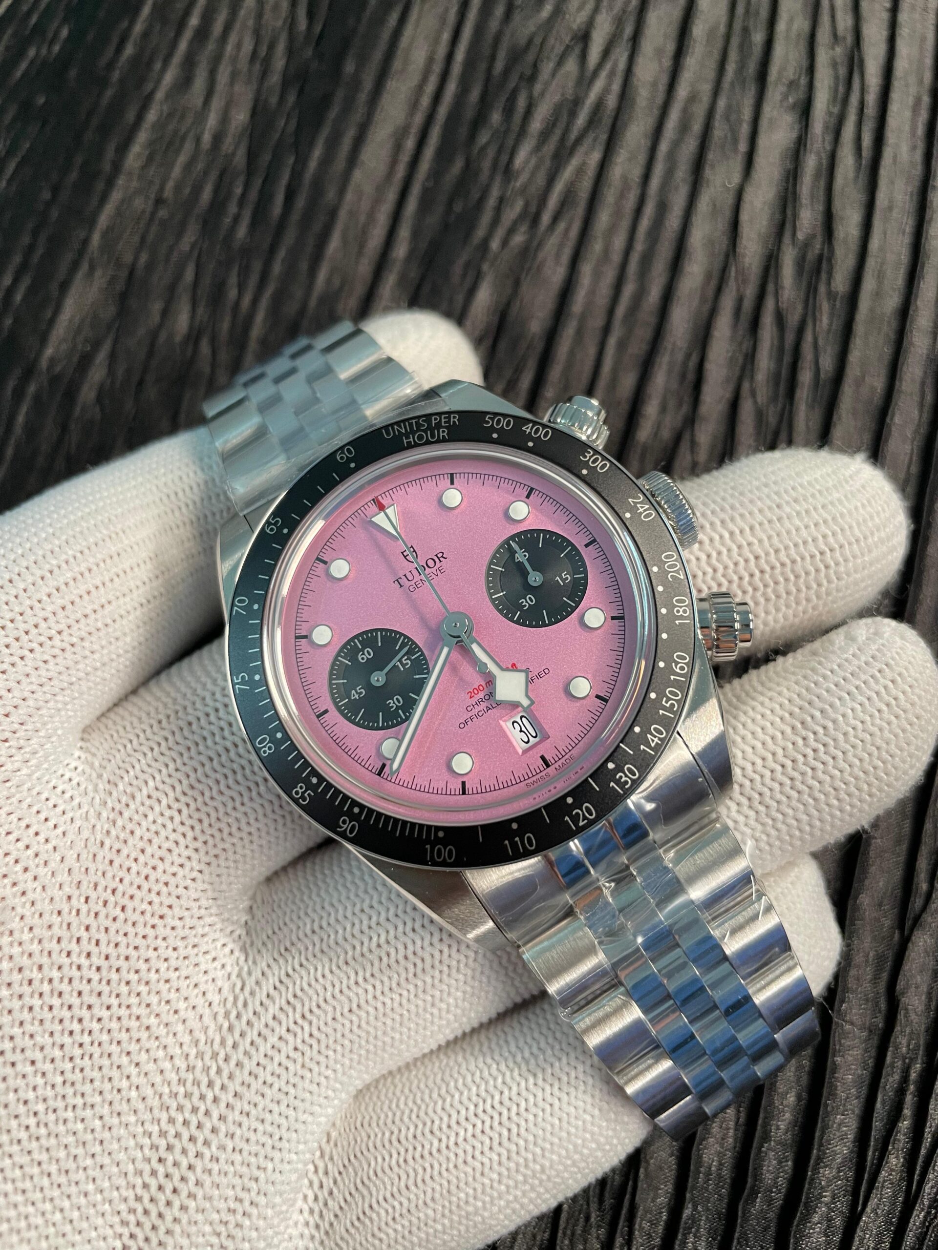 Black Bay Chrono M79360N SS ZF 1:1 Best Edition Pink Dial On SS Bracelet DD7750 - Image 3