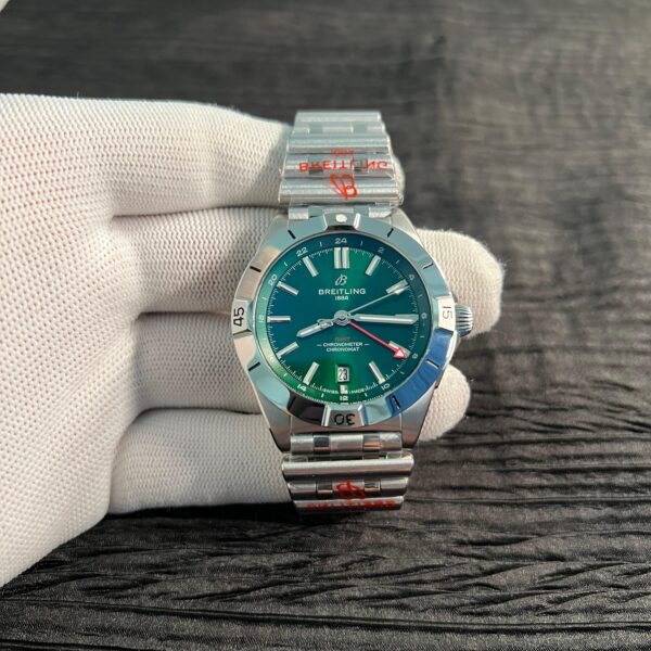 Chronomat GMT 40 SS BLS 1:1 Best Edition Deep Green Dial on SS Bracelet A2836