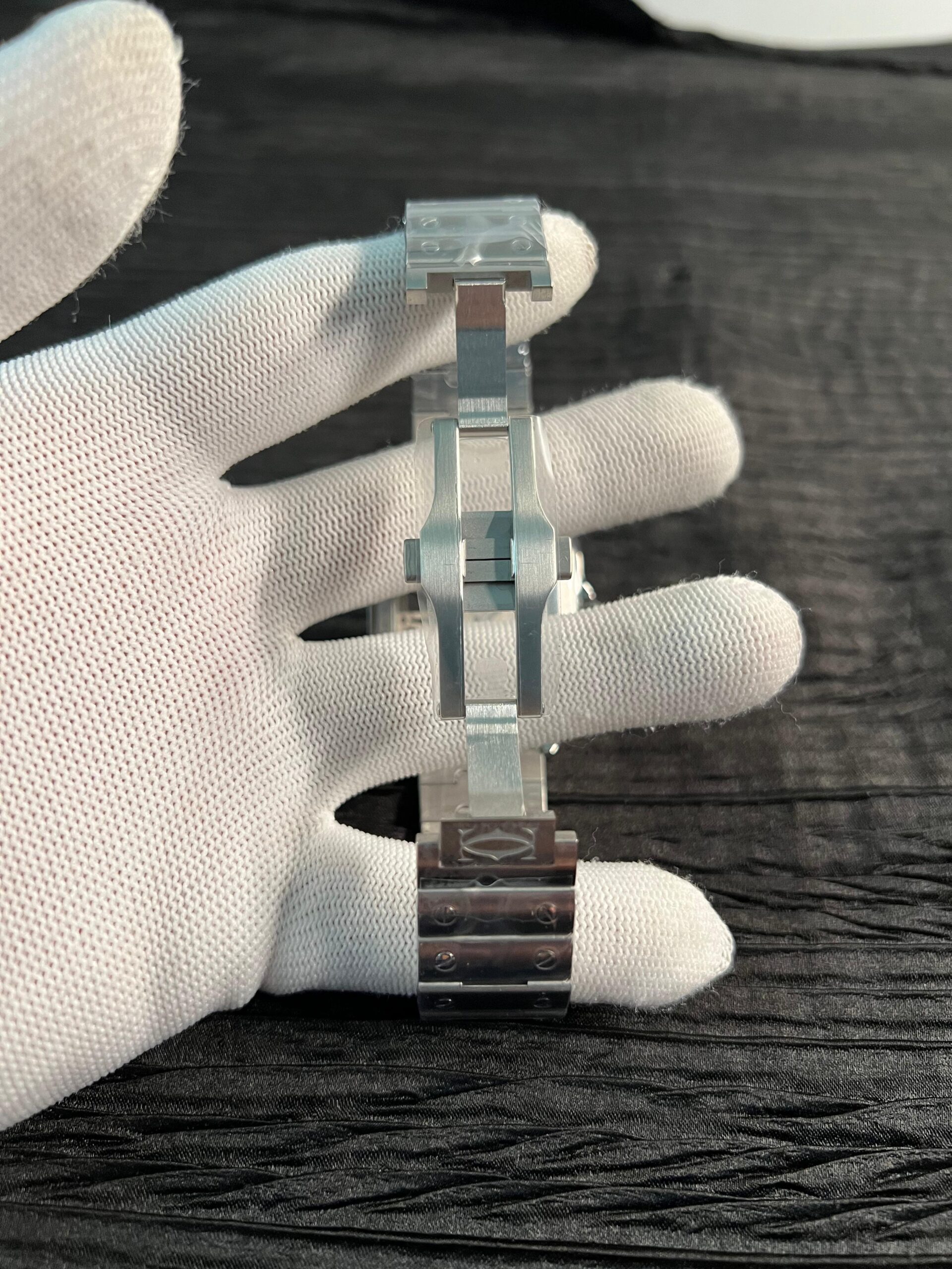 Santos de Carti Skeleton SS Rich Factory 1:1 Best Edition Skeleton Silver Dial 9611MC Super Clone - Image 8