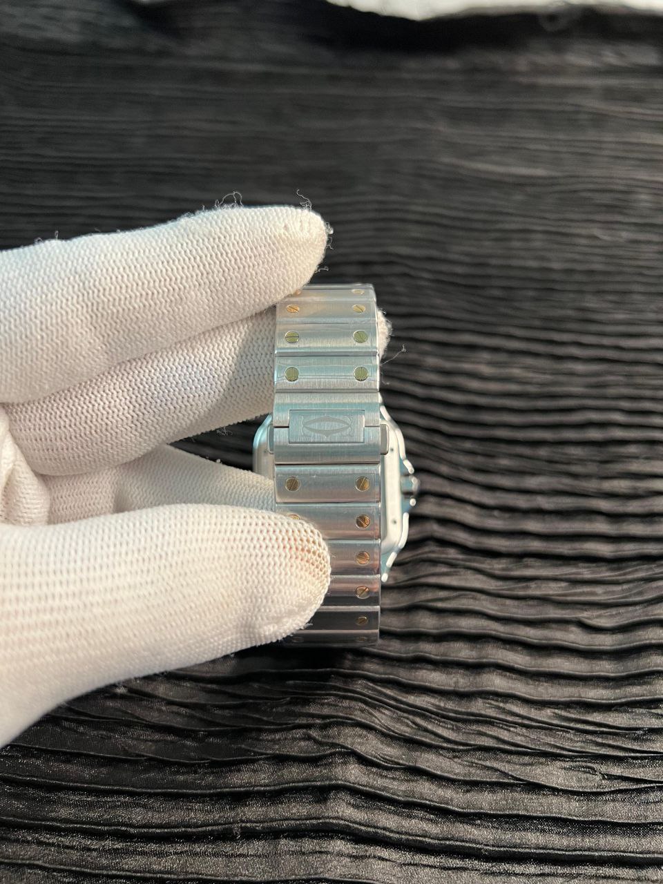 Santos de Carti Skeleton SS/YG MLF Skeleton Dial On SS/YG SmartLink Bracelet Super Clone 9611MC - Image 9