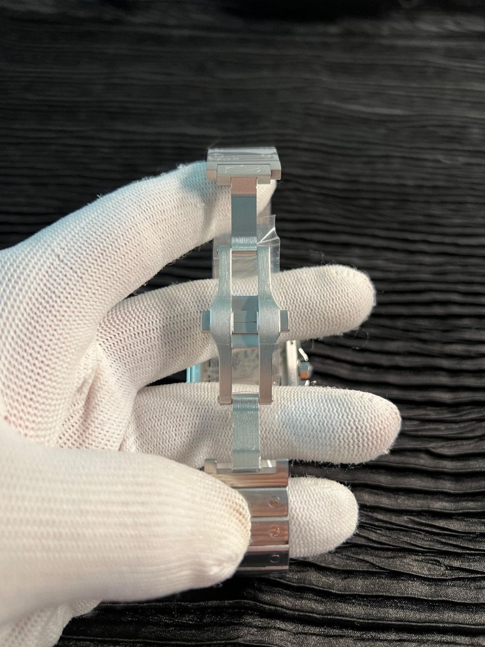 Santos de Carti Skeleton SS MLF Skeleton Dial On SS SmartLink Bracelet Super Clone 9611MC - Image 8