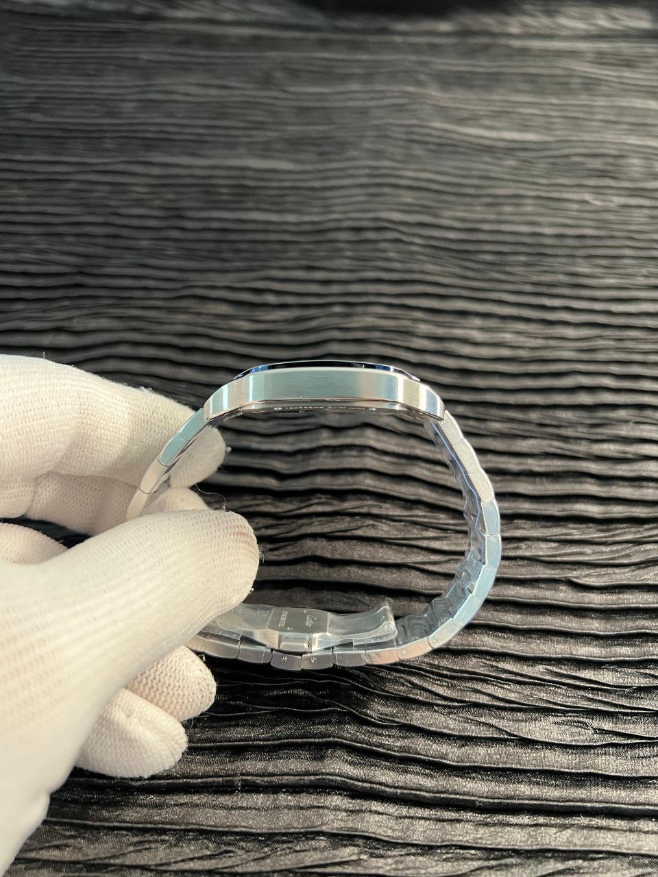 Santos de Carti Skeleton SS MLF Skeleton Blue Skeleton Dial Blue Bezel on SS SmartLink Bracelet 9611MC Super Clone - Image 6