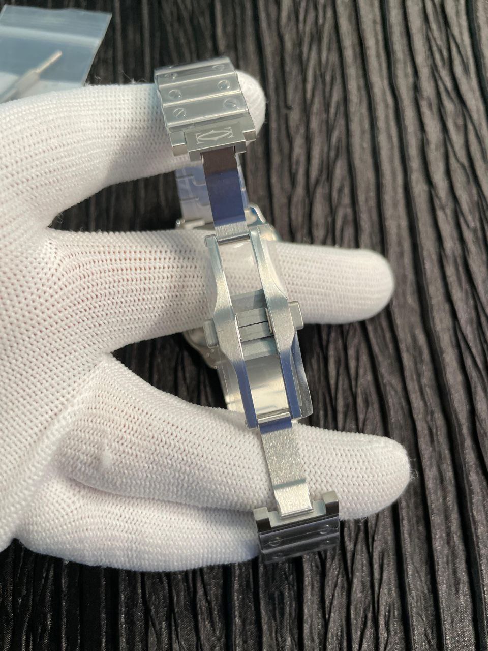 Santos de Carti 35mm SS BVF 1:1 Best Edition White Dial on SS SmartLinks Bracelet MIYOTA 9015 - Image 8