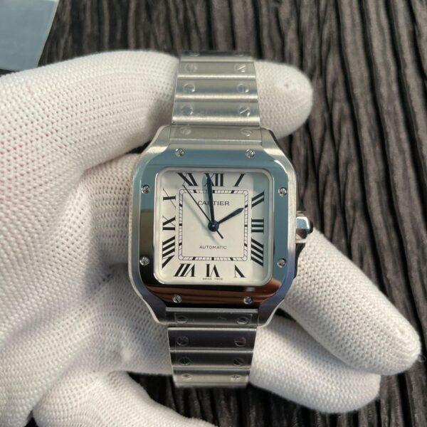 Santos de Carti 35mm SS BVF 1:1 Best Edition White Dial on SS SmartLinks Bracelet MIYOTA 9015