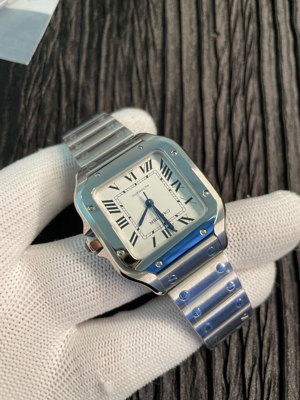 Santos de Carti 35mm SS BVF 1:1 Best Edition White Dial on SS SmartLinks Bracelet MIYOTA 9015 - Image 4