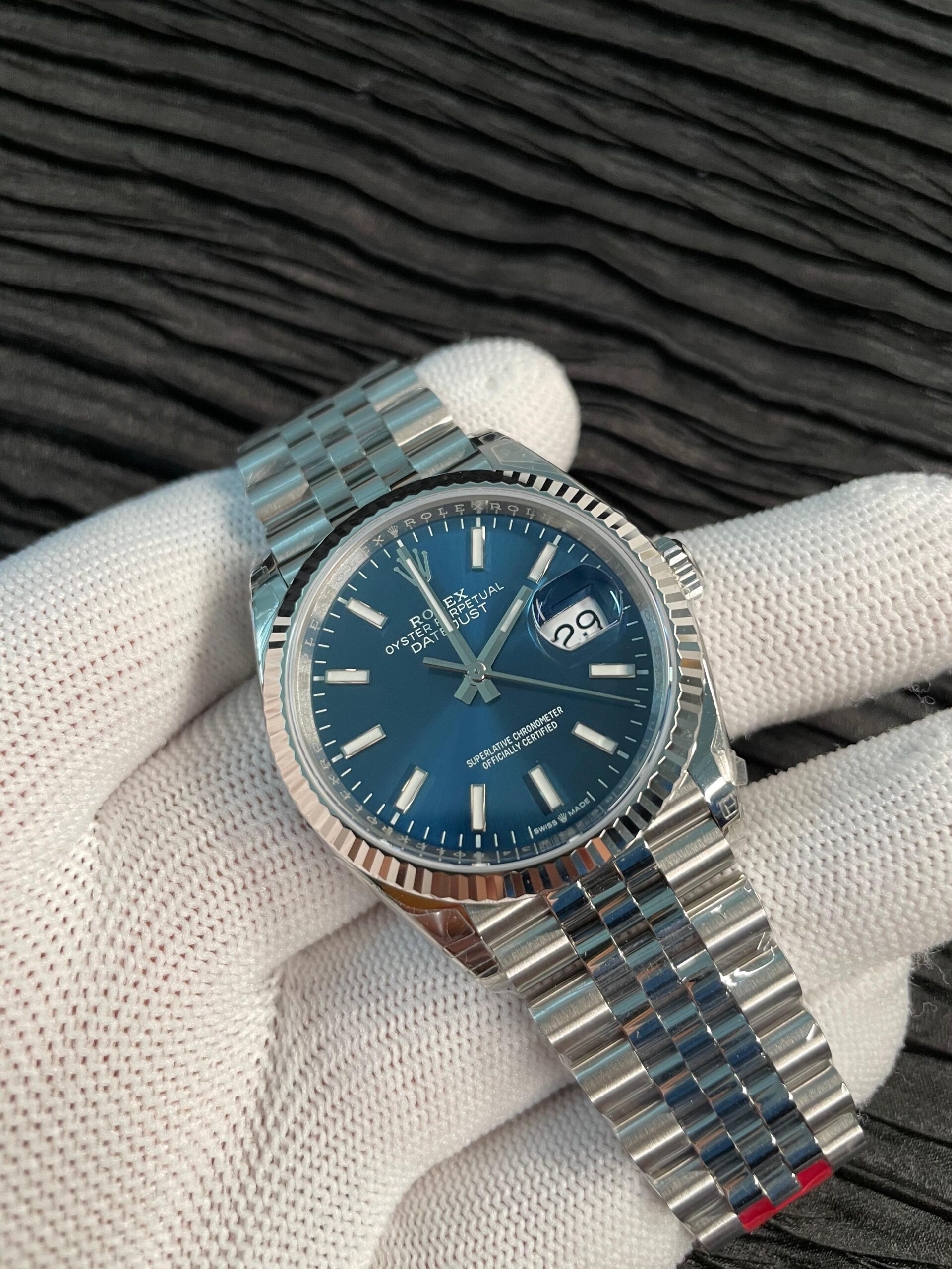 Date 36mm 126234 904L SS VSF 1:1 Best Edition Blue Fluted Dial on Jubilee Bracelet VS3235 - Image 3