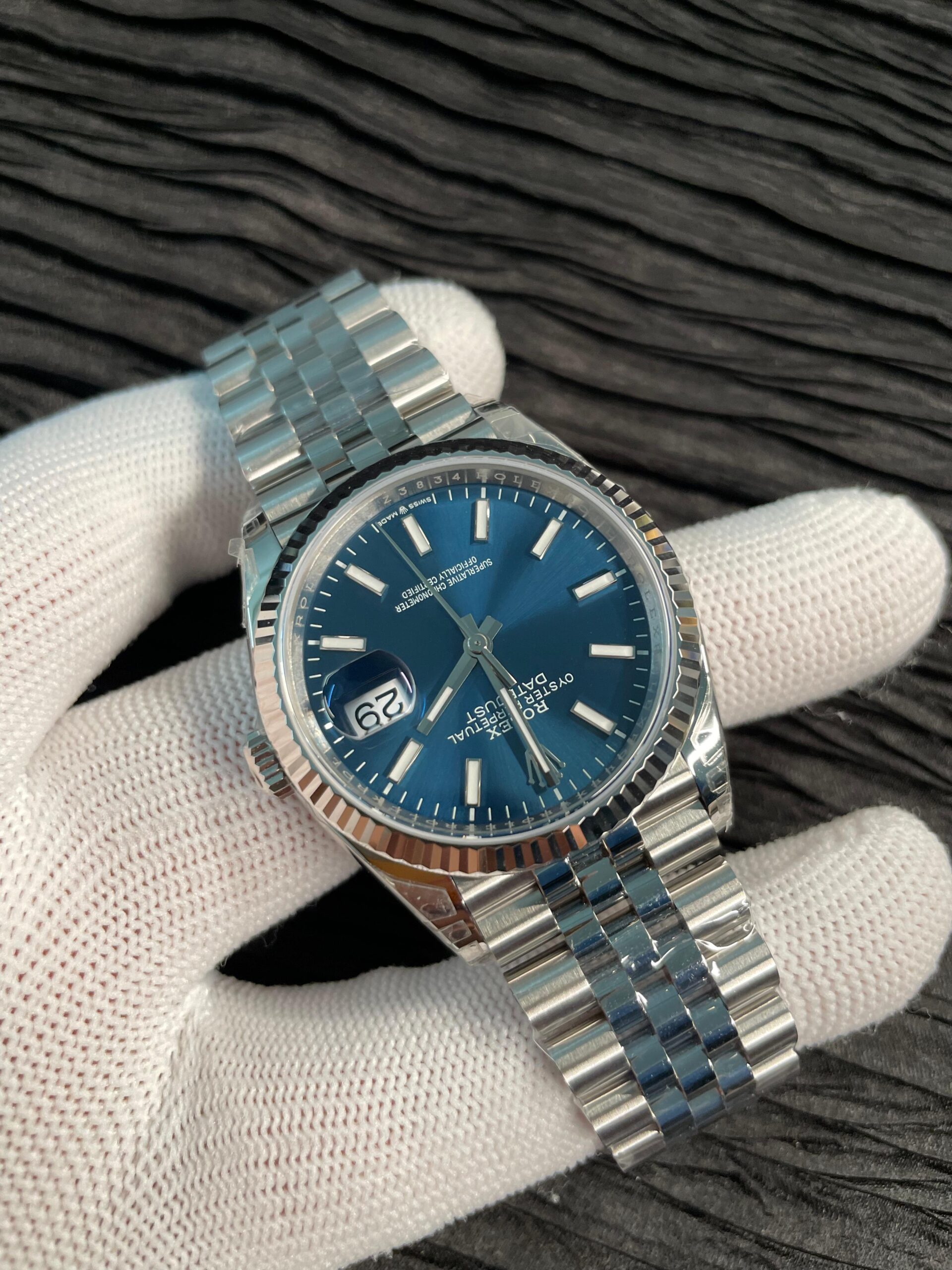 Date 36mm 126234 904L SS VSF 1:1 Best Edition Blue Fluted Dial on Jubilee Bracelet VS3235 - Image 4