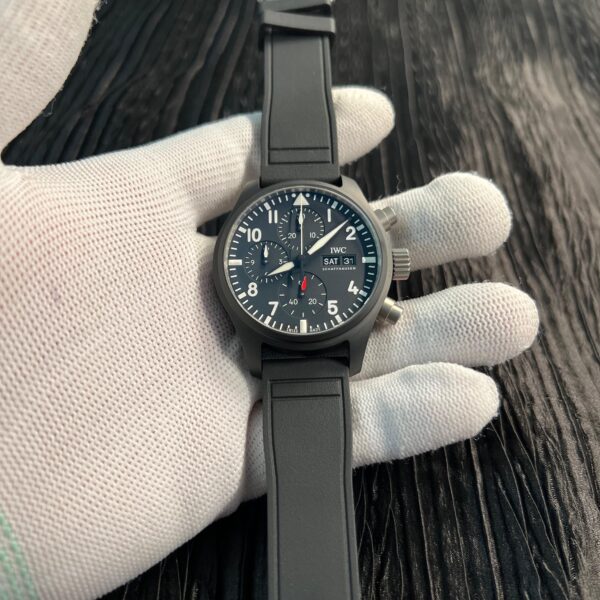 Pilot Chrono IW389401 Black Ceramic APSF 1:1 Best Edition Black Dial On Black Rubber Strap Super Clone A69385