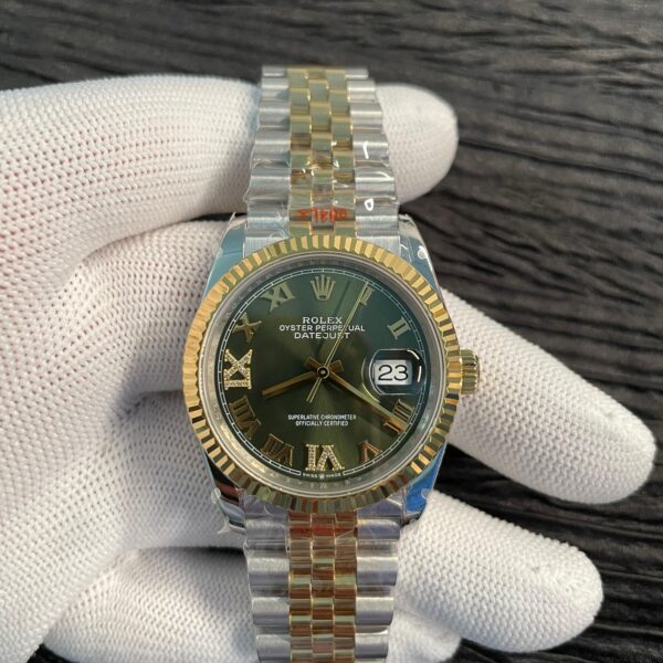 Date 36 SS/YG 126233 QF 1:1 Best Edition Green Roman Diamonds Dial on Jubilee Bracelet VR3235