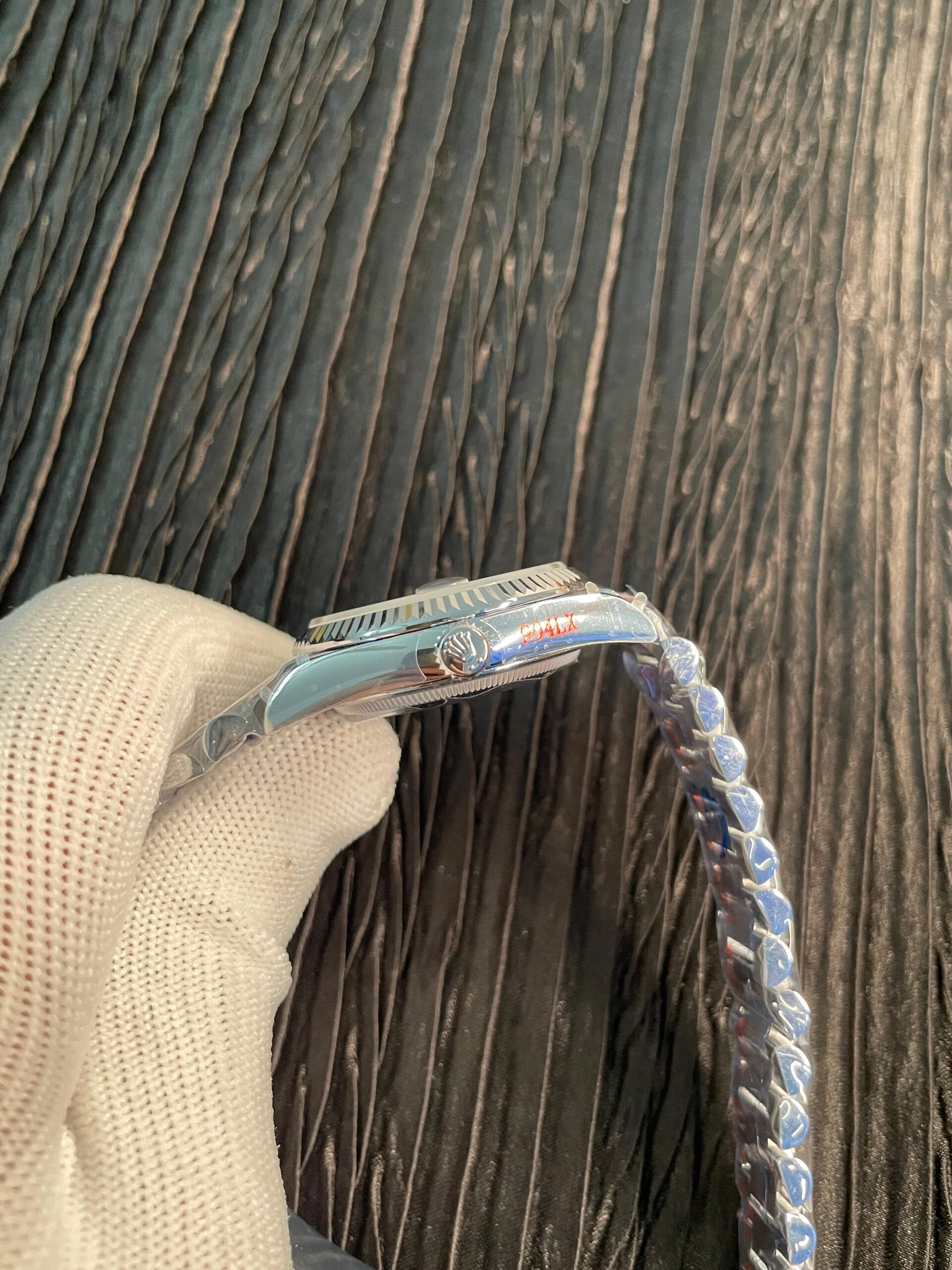 Day 128239 36mm Gain Weight QF 1:1 Best Edition Blue Ombre Dial Roman Marker On YG President Bracelet A2836 - Image 5
