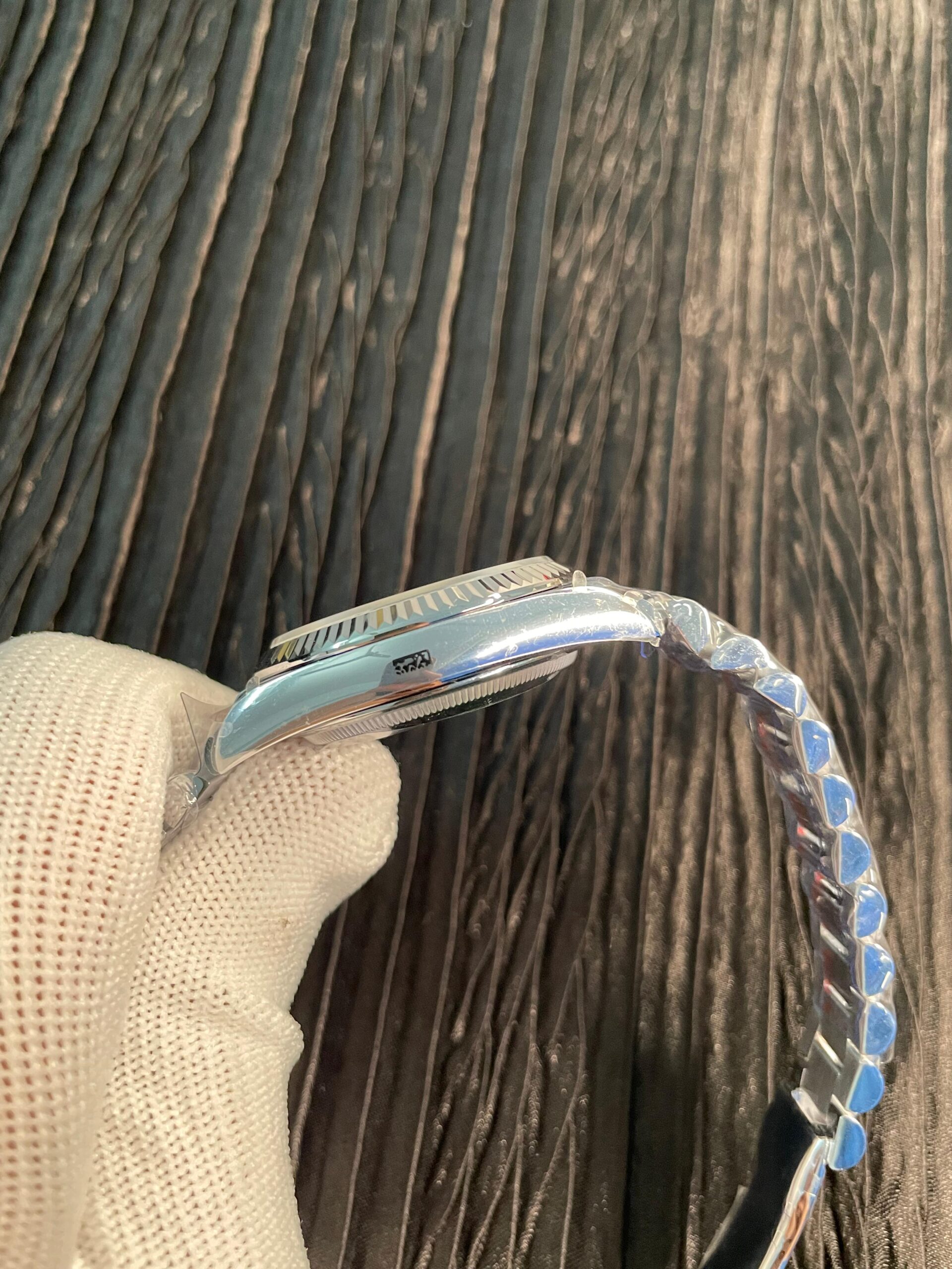 Day 128239 36mm Gain Weight QF 1:1 Best Edition Blue Ombre Dial Roman Marker On YG President Bracelet A2836 - Image 6