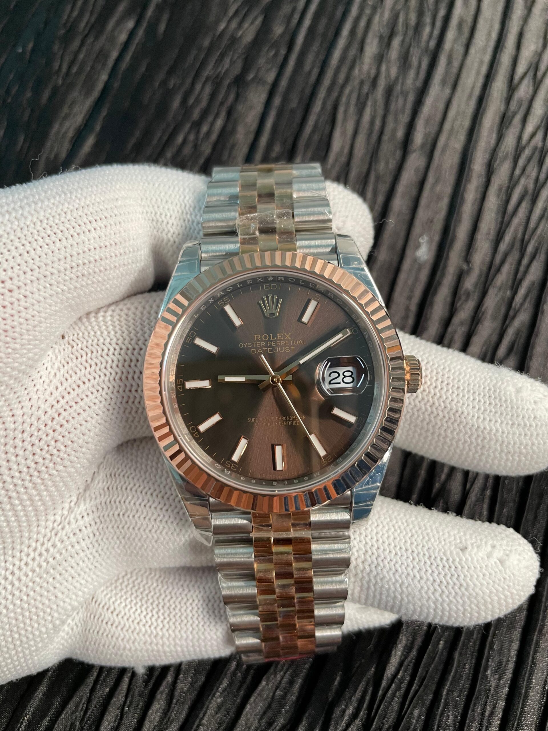 Date 41 SS/RG 126331 VSF 1:1 Best Edition 904L Steel Brown Stick Dial on Jubilee Bracelet VS3235